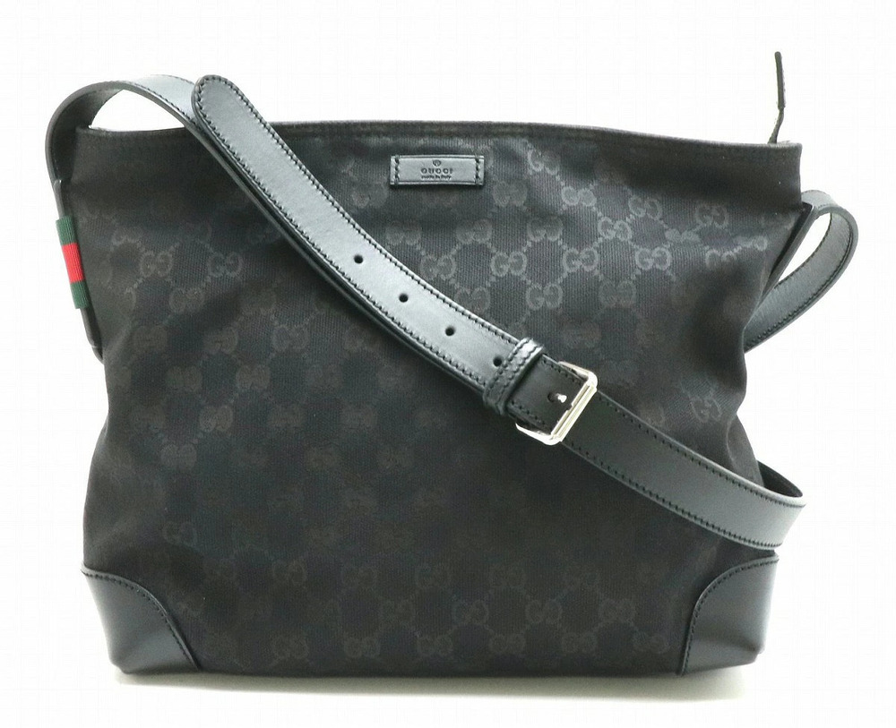Gucci GG Canvas Crossbody Bag Leather Black